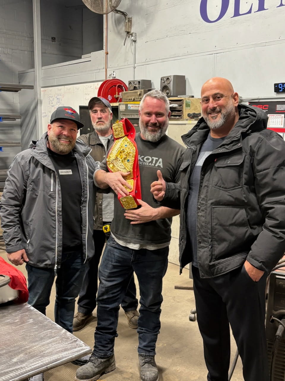 It's been a while!! With the crew at the Olymbec fabrication centre where plans are under way to build a new state of the art ring. Why you ask?? Big news is on the way from Mad Dog Pro Wrestling and Olymbec. Stay tuned!